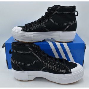 Adidas Originals Women's Nizza Trek Black White Sneaker Boots Shoes Size 9.5